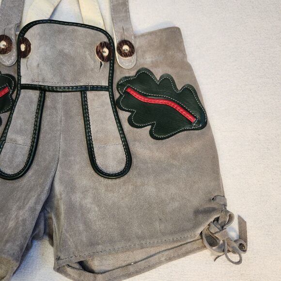 Vintage Lederhosen German Suede Leather Child Size Authentic - Picture 3 of 16